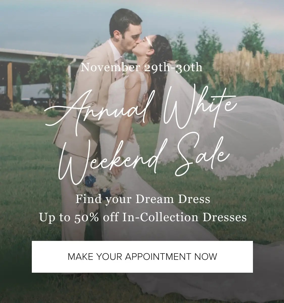 Annual White Weekend Sale at Charlies Bridal and Prom Mobile